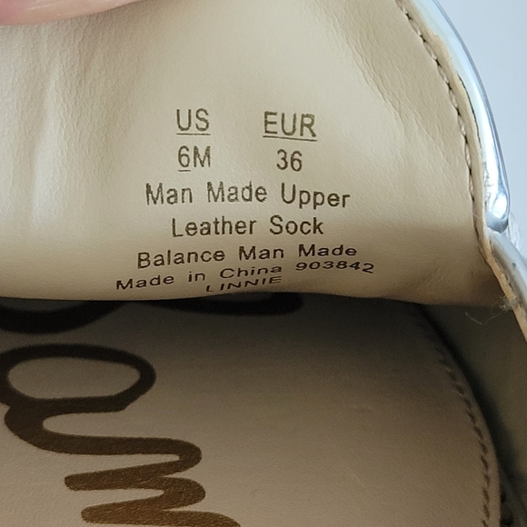 New Sam Edelman Linnie Soft Silver  Metallic Leather Mules ,Size 6M - Picture 7 of 7